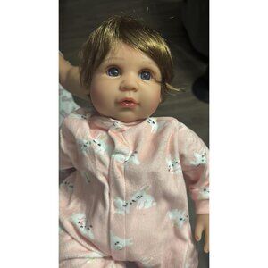 🆕22Inch Soft Cloth Body Newborn Baby Poseable Limbs Light Pink Baby Girl